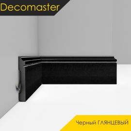 Плинтус - D005 / DECOMASTER -  Плинтус DECOMASTER D005 - ЧЕРНЫЙ ГЛЯНЦЕВЫЙ 195 / ПВХ